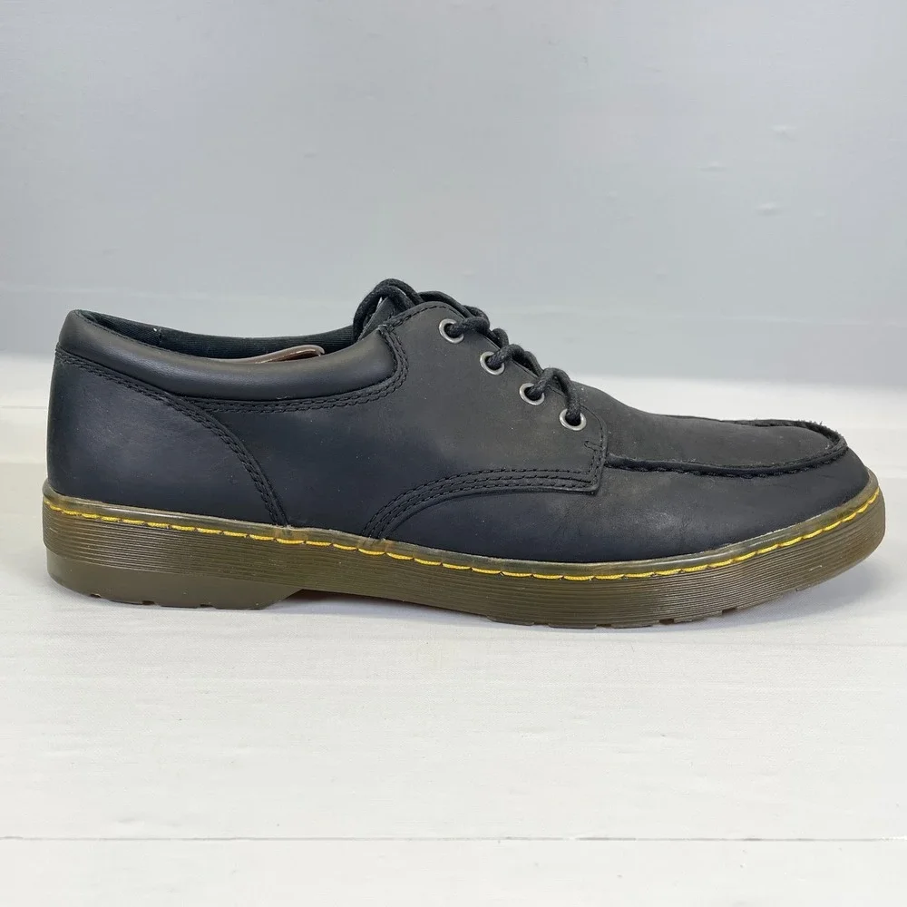 Dr. Martens Wilmot Low Shoes Mens Size 12 Black Leather Lace Up Casual Oxford